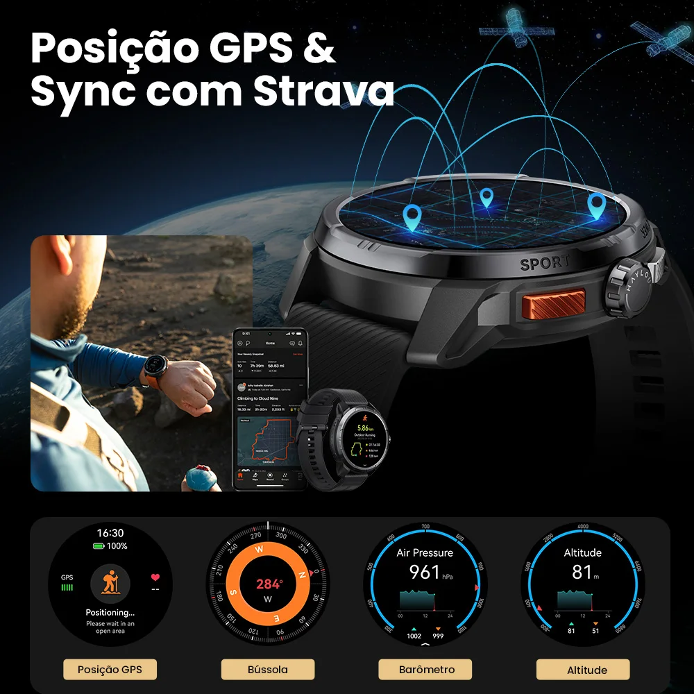 Relógio Inteligente Haylou Solar Ultra GPS com Tela AMOLED de 1,6 - Imagem 4