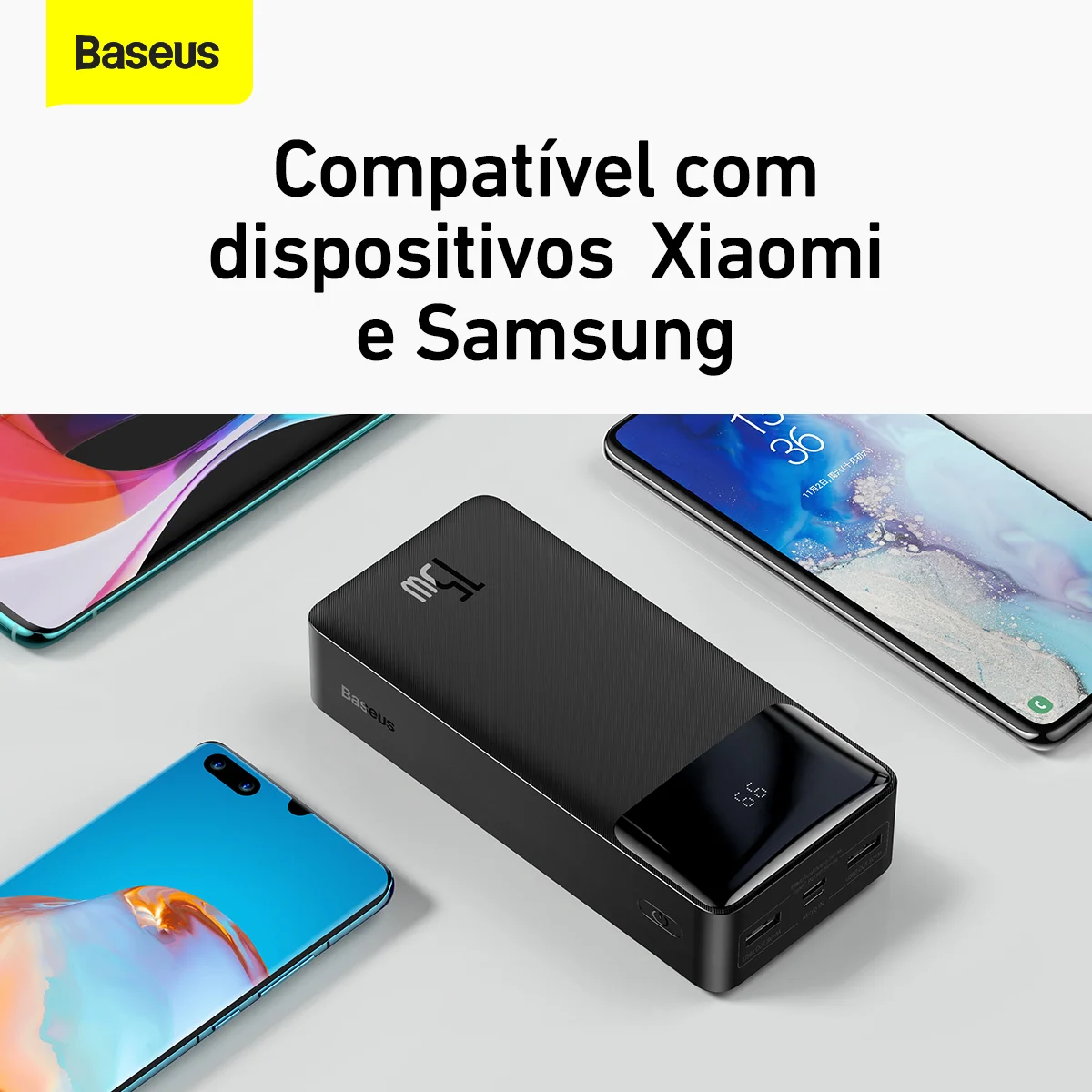 Carregador Portátil Recarregável USB Powerbank Baseus 30000mah 15w Display Digital - Imagem 4